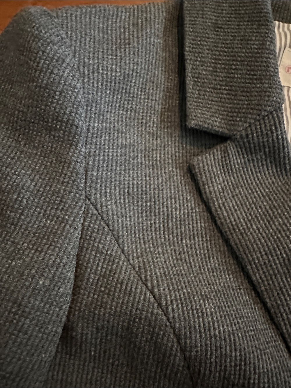 Riley & Rae Heather Grey Knit Single-Button Blazer - Picture 3 of 8